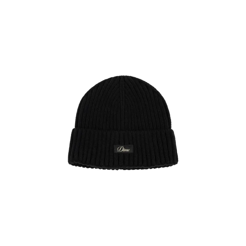 Cursive Rib Beanie - Black sold by Stomping Ground