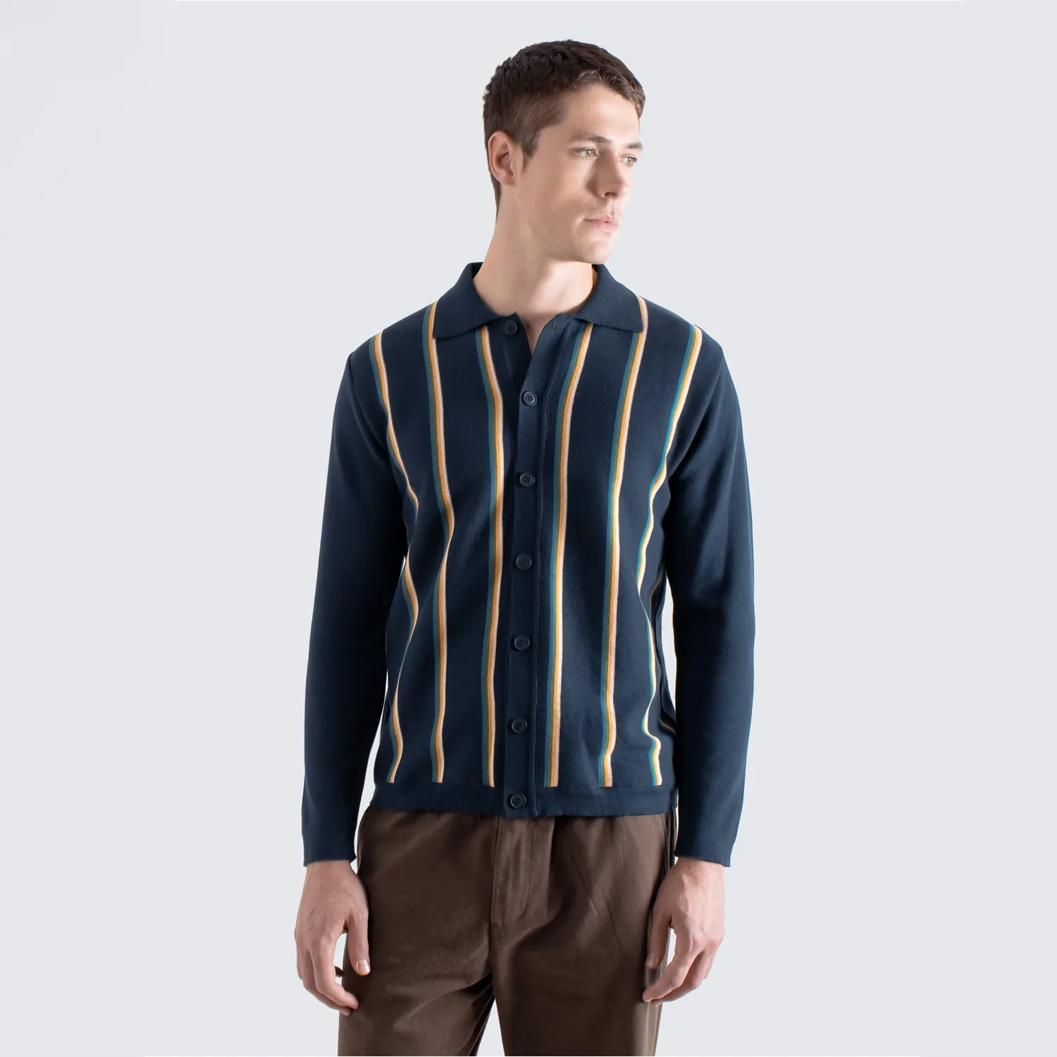 Zigger Cardigan - Kuki Stripe - Navy/Multi sold by Stomping Ground product image thumbnail 3