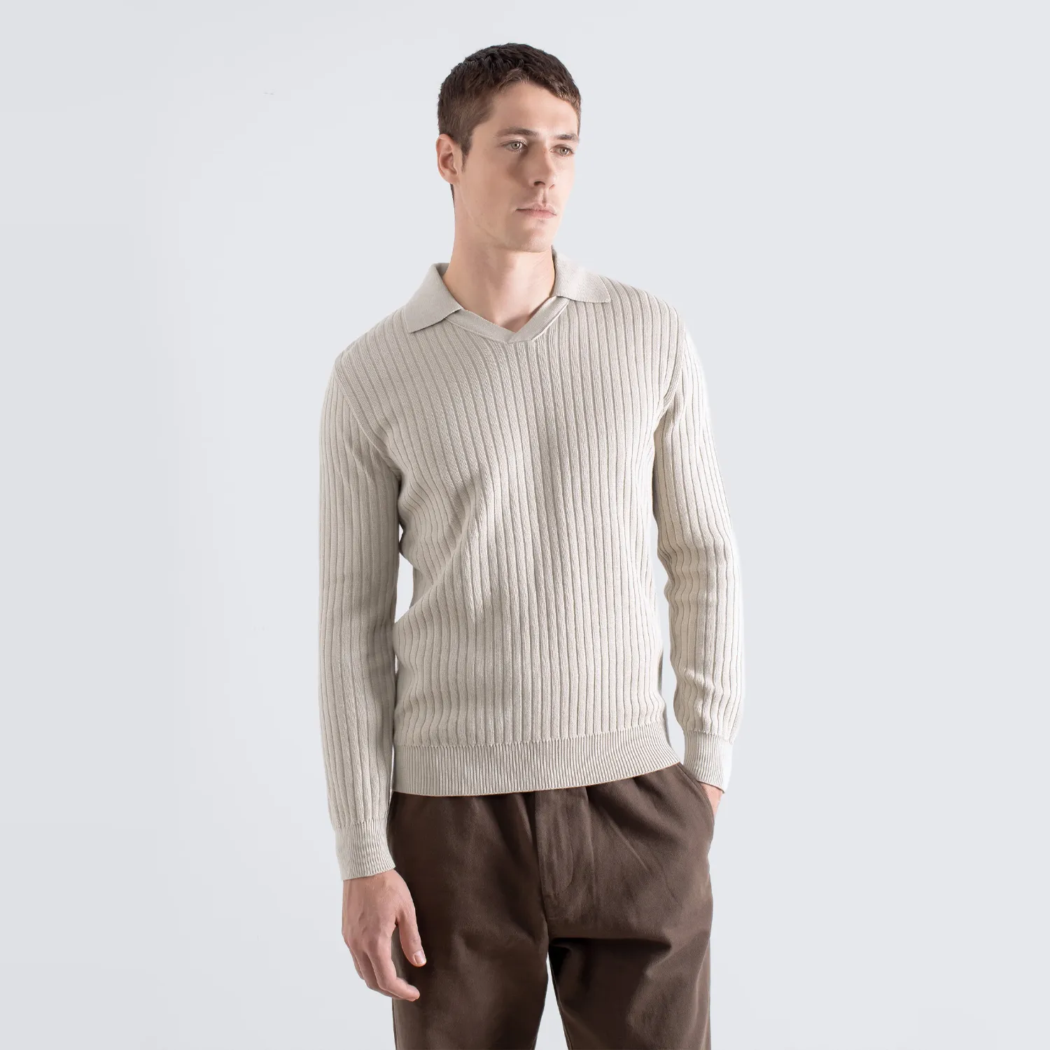 Clifford Knit Polo - Sand Ribbed sold by Stomping Ground product image thumbnail 3