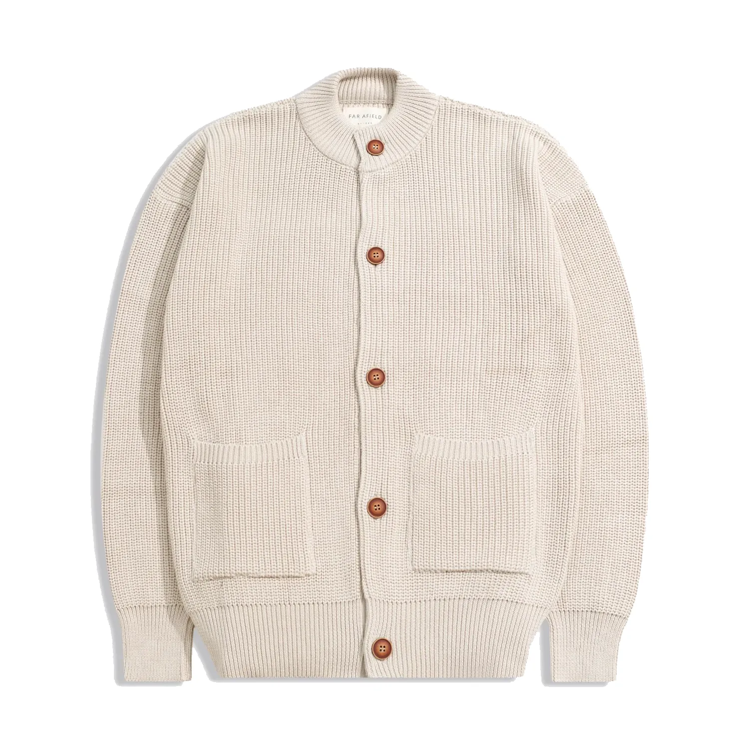 Albers Cardigan - Stone Ribbed sold by Stomping Ground