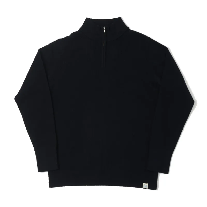 Good Basics Merino Wool Quarter Zip Pullover  - Dark Navy sold by Stomping Ground