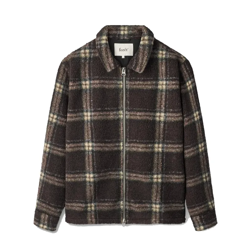 Cabin Zip Fleece - Brown/Check sold by Stomping Ground