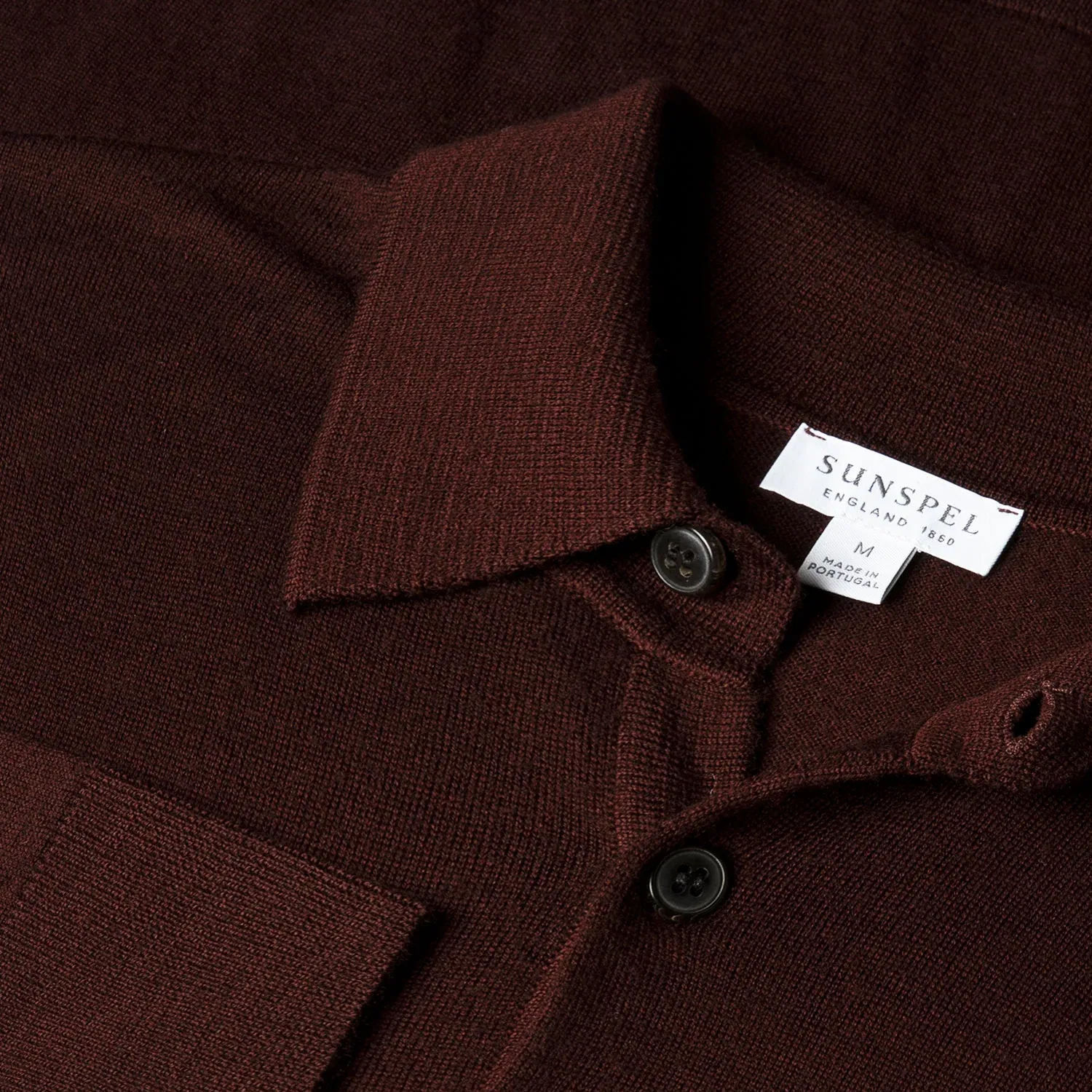 Fine Knit Merino L/S Knit Polo Shirt - Bakelite sold by Stomping Ground product image thumbnail 2