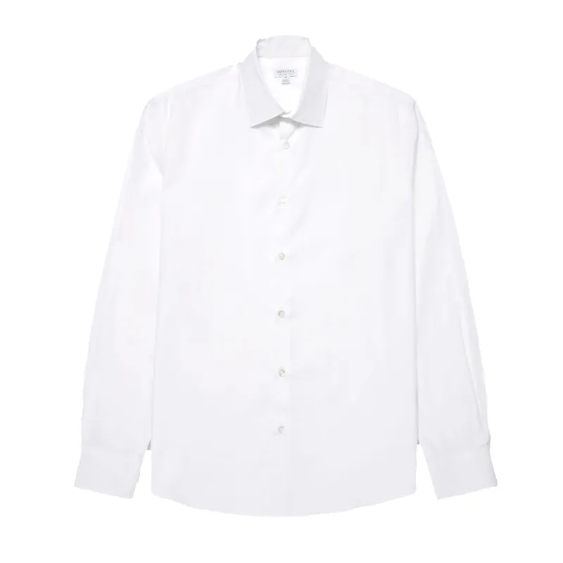 Cotton Stretch LS Shirt - White sold by Stomping Ground