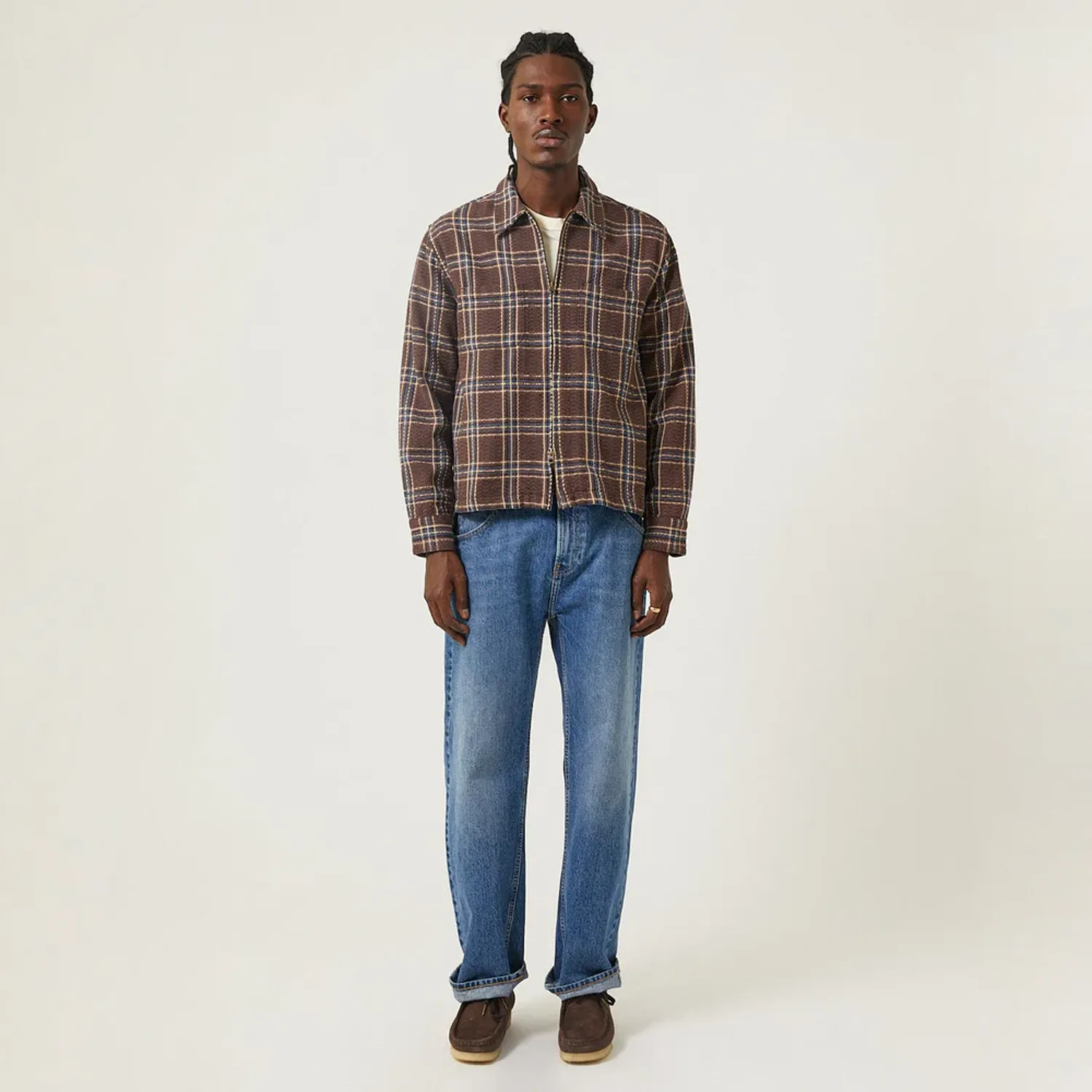 Venice Plaid Zip Jacket - Brown sold by Stomping Ground product image thumbnail 3