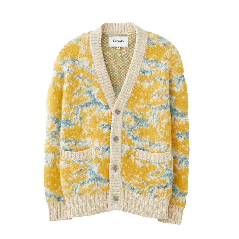 Turner Mohair Camo Cardigan - Yellow sold by Stomping Ground
