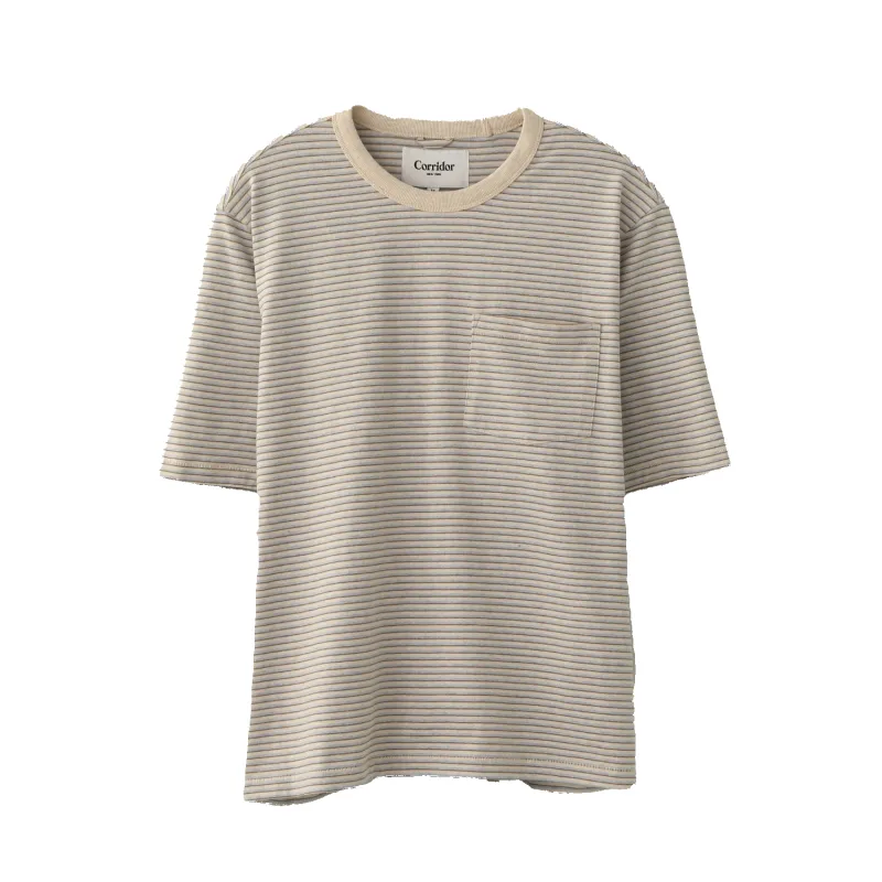 Melange Stripe Tee - Light Blue sold by Stomping Ground