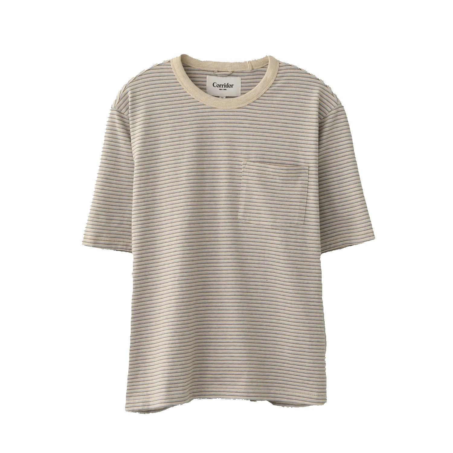 Melange Stripe Tee - Light Blue sold by Stomping Ground