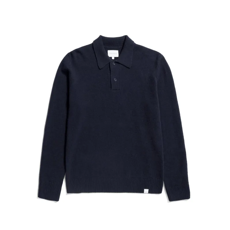 STANDARD MERINO LAMBS POLO - Dark Navy sold by Stomping Ground