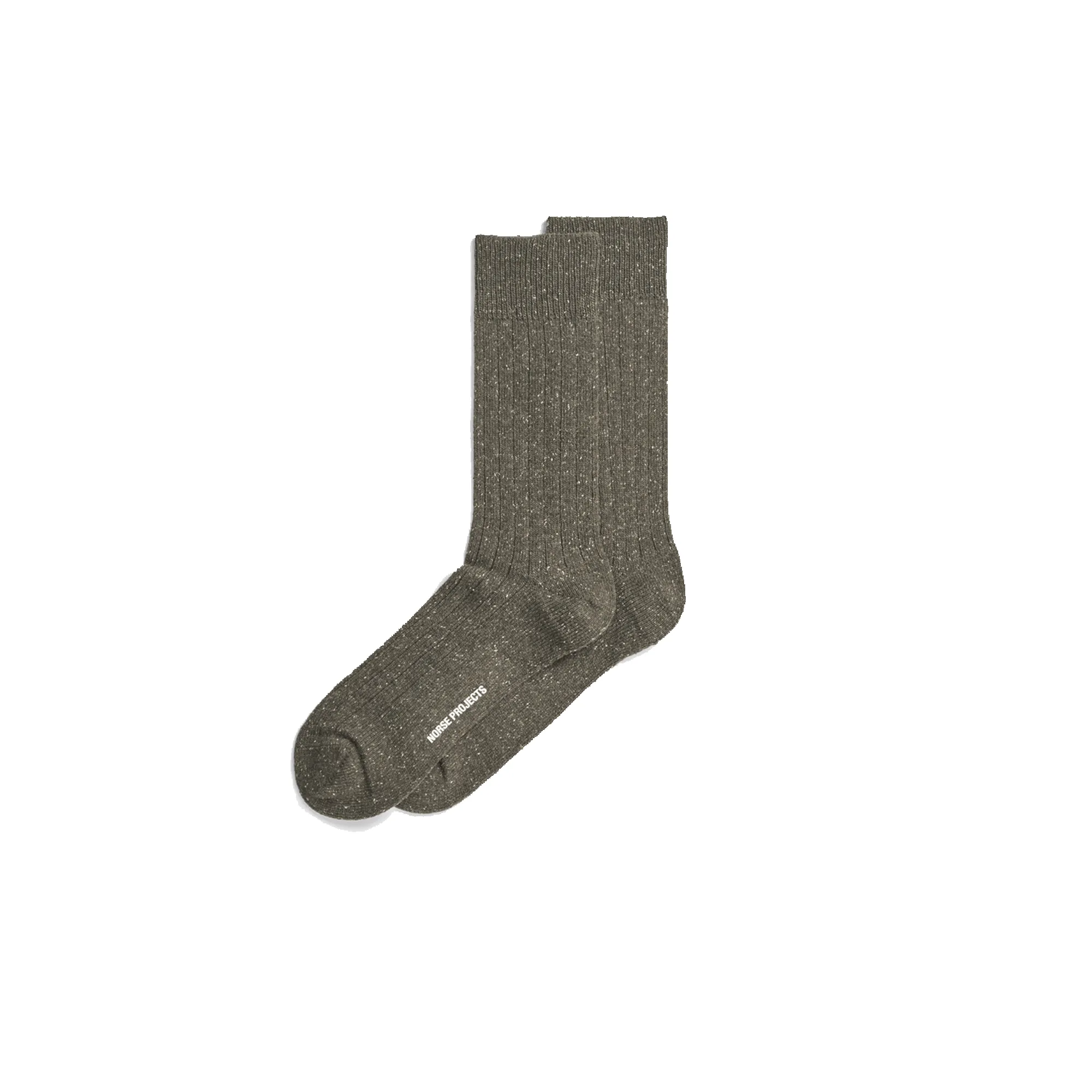 Bjarki Neps Wool Rib Sock - Olive Night sold by Stomping Ground