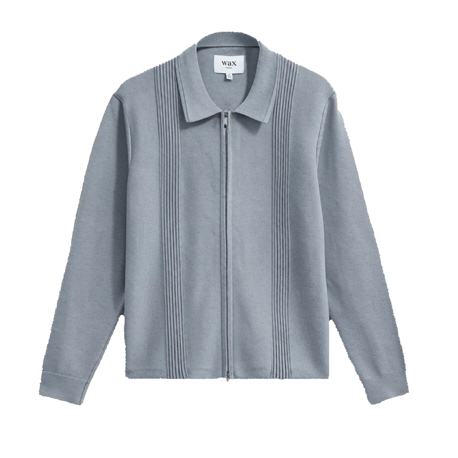 Lennox - Grey Blue Milano Stripe Knitted Polo sold by Stomping Ground