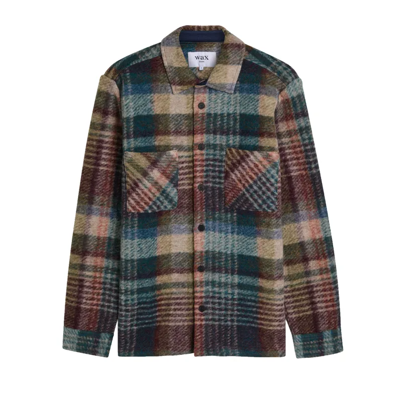 Whiting - Blue And Multicolour Wool Check Overshirt sold by Stomping Ground