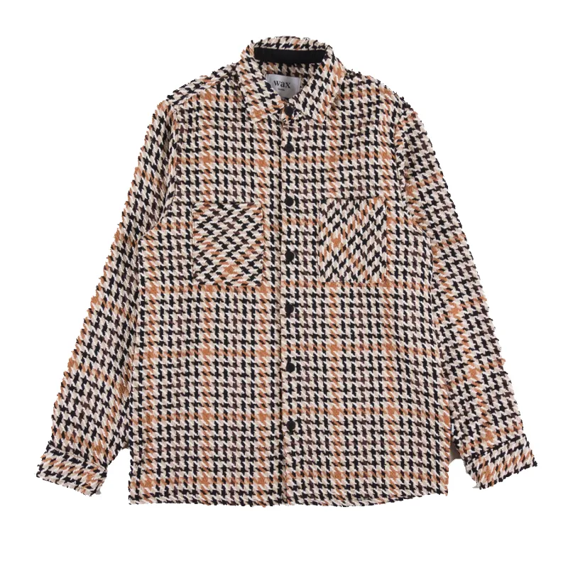 Whiting - Natural Houndstooth-Weave Overshirt sold by Stomping Ground
