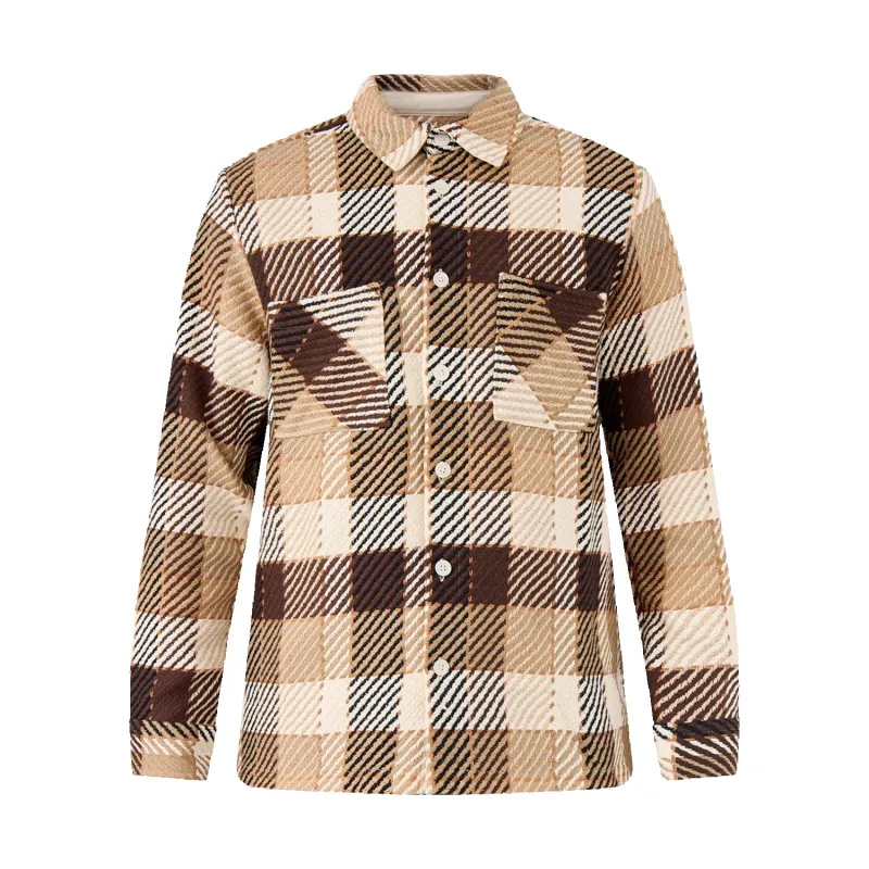 Whiting - Natural And Brown Pike Check Overshirt sold by Stomping Ground