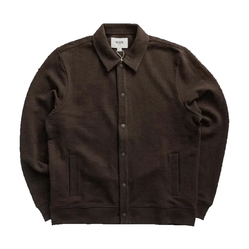 Hays - Brown Structured Waffle Overshirt made by Stomping Ground