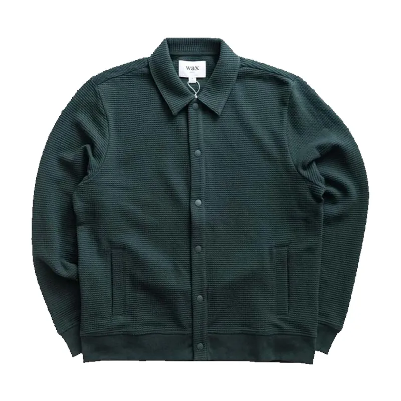 Hays - Dark Green Structured Waffle Overshirt sold by Stomping Ground