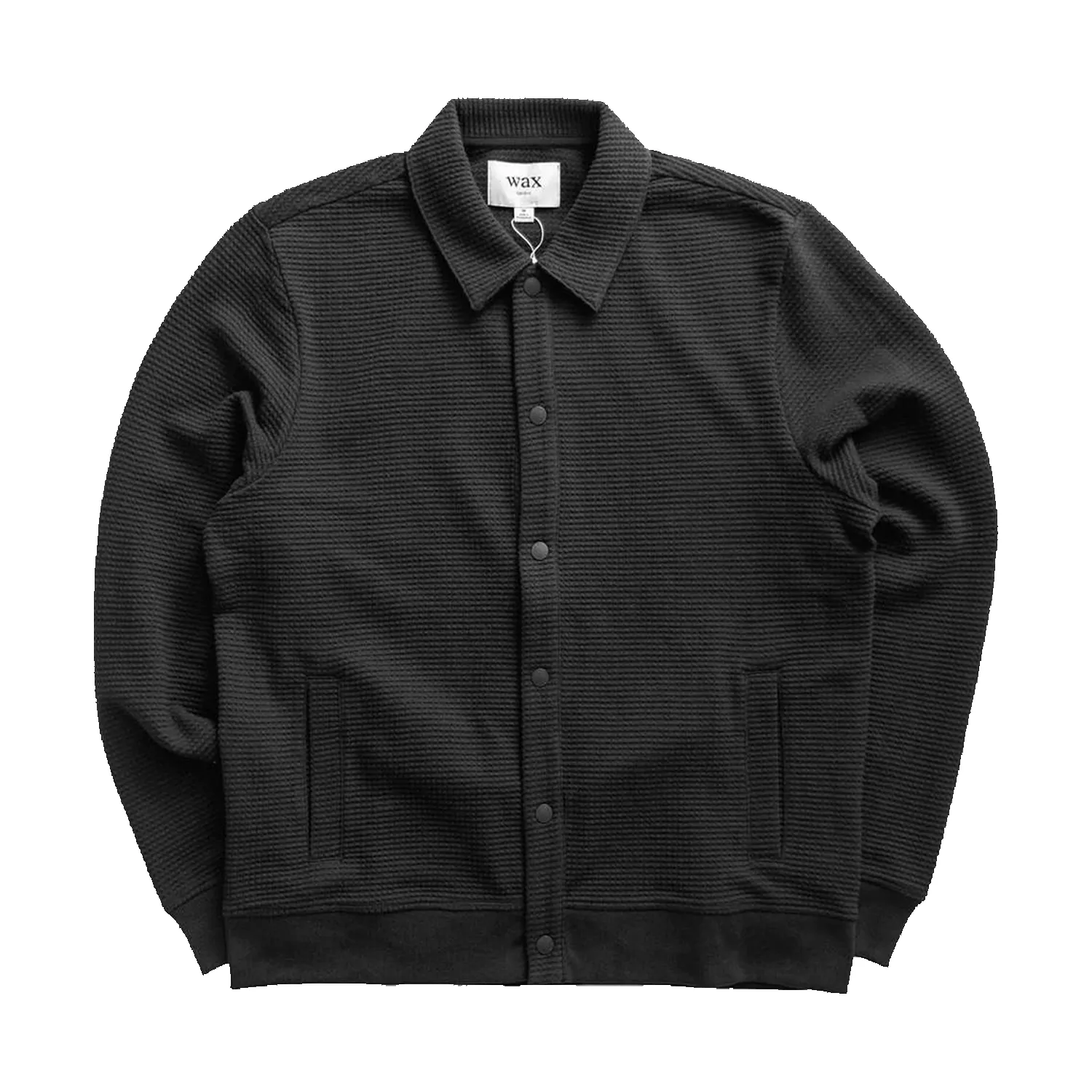 Hays - Black Structured Waffle Overshirt sold by Stomping Ground