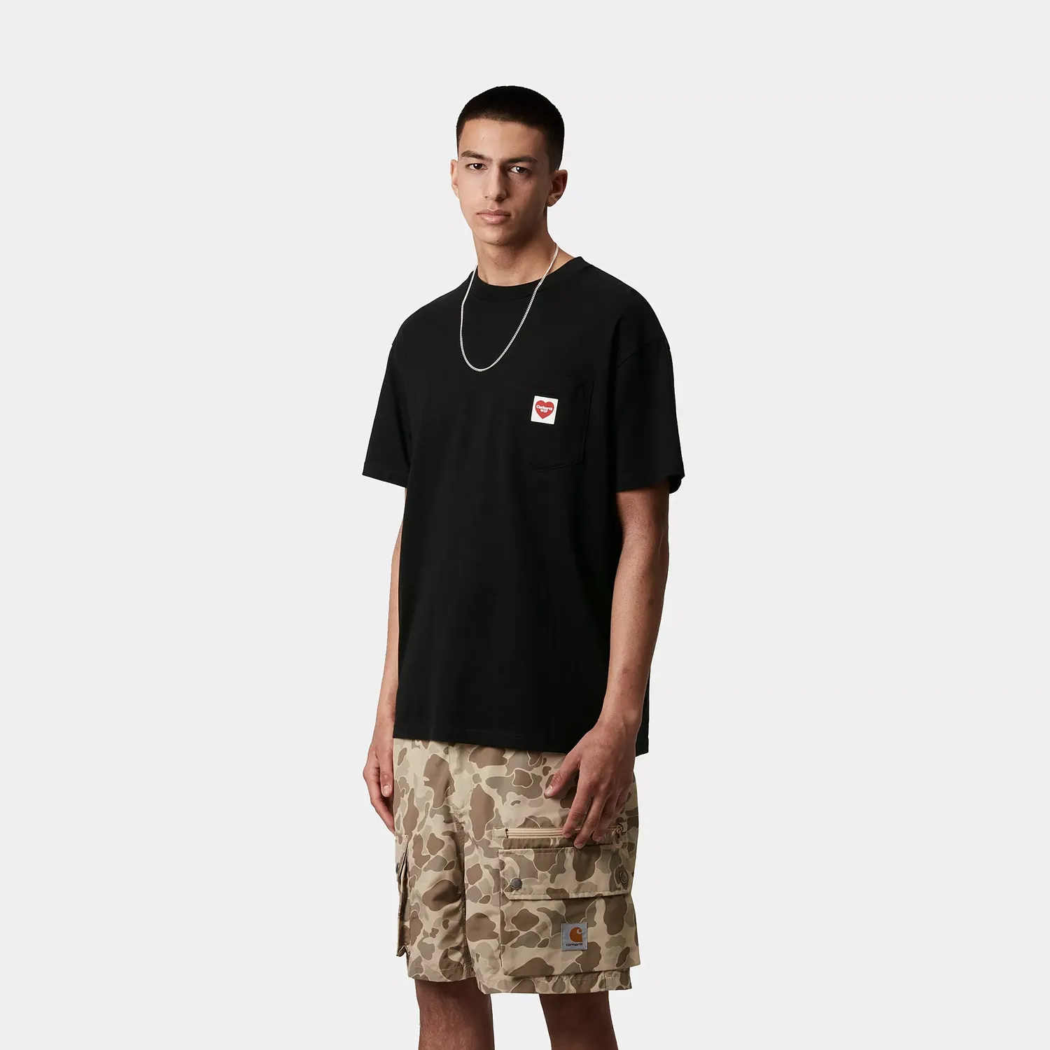 S/S Pocket Heart T-Shirt- Black / Red sold by Stomping Ground product image thumbnail 2