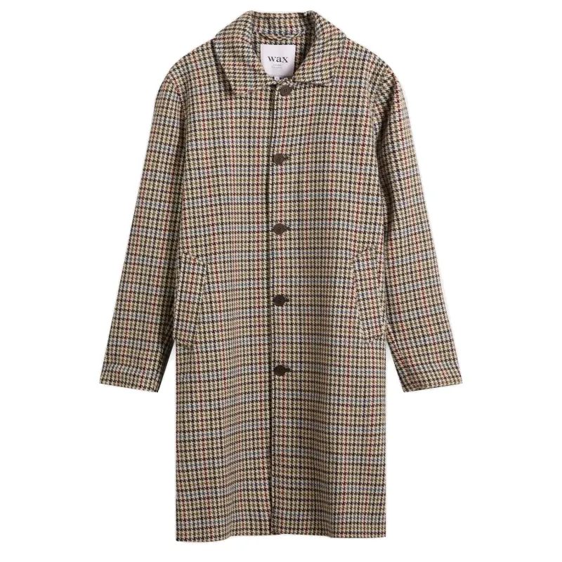 Stan - Natural Houndstooth Check Wool Car Coat sold by Stomping Ground