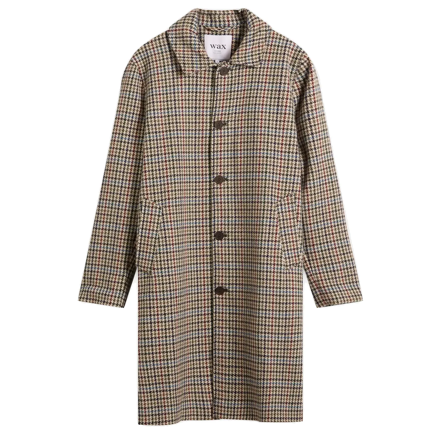 Stan - Natural Houndstooth Check Wool Car Coat sold by Stomping Ground