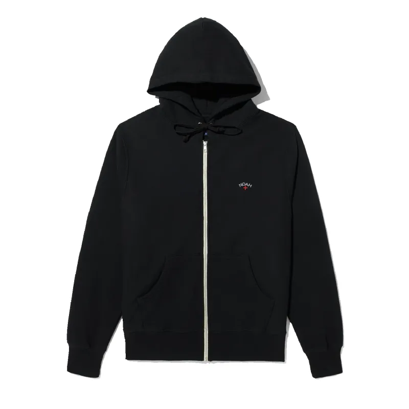 Classic Lightweight Zip-Up Hoodie - Black made by Noah NYC