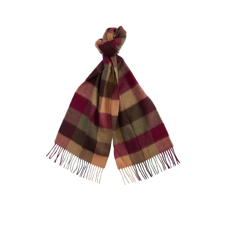 Barbour Large Tattersall Scarf - Tawny Port sold by Stomping Ground