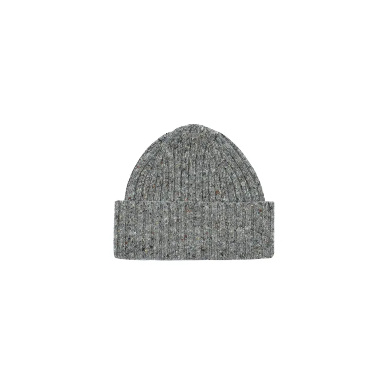Merino Ribbed Beanie - Ramor Grey made by Drakes