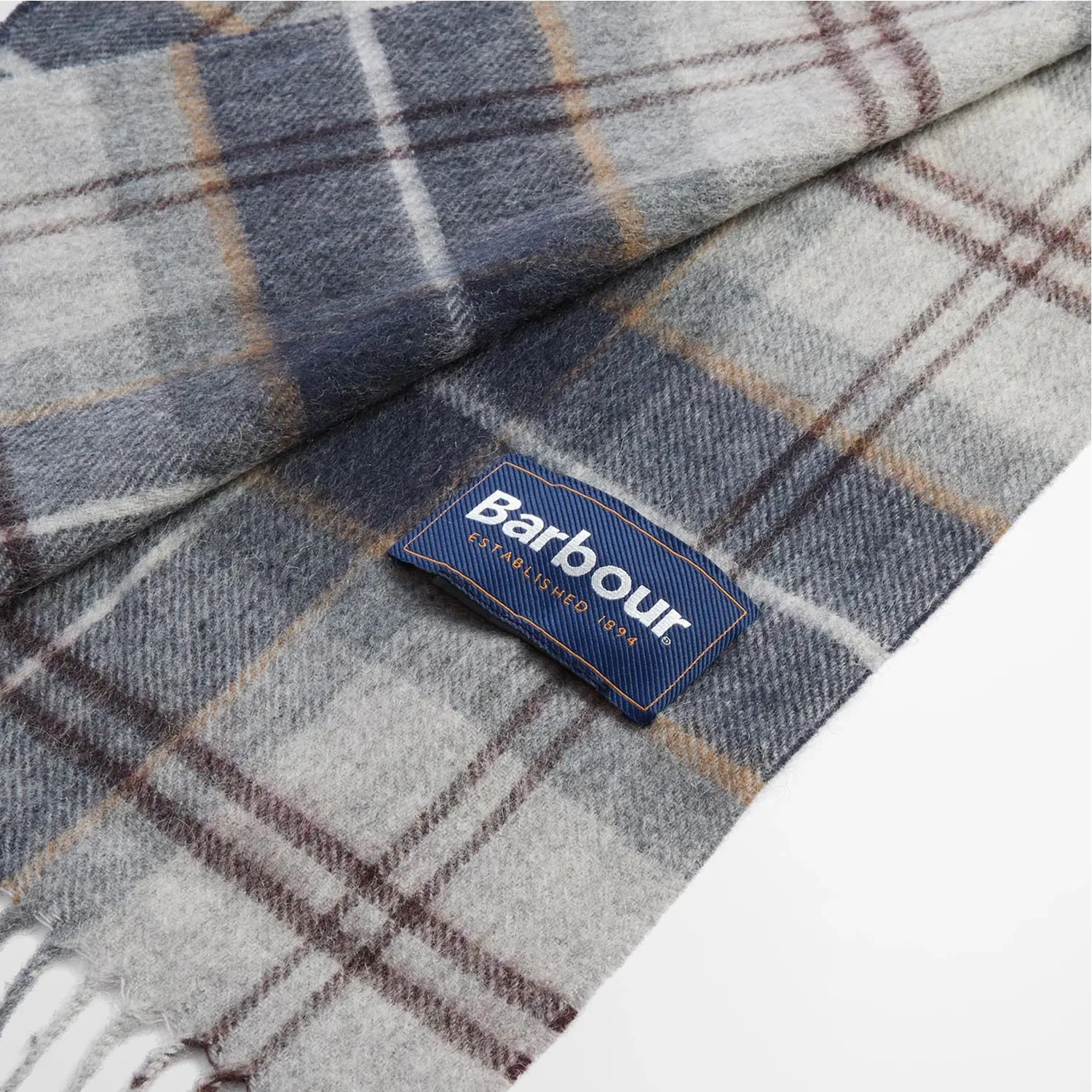 Barbour Wool Cashmere Tartan Scarf - Grey Midnight Tartan sold by Stomping Ground product image thumbnail 2