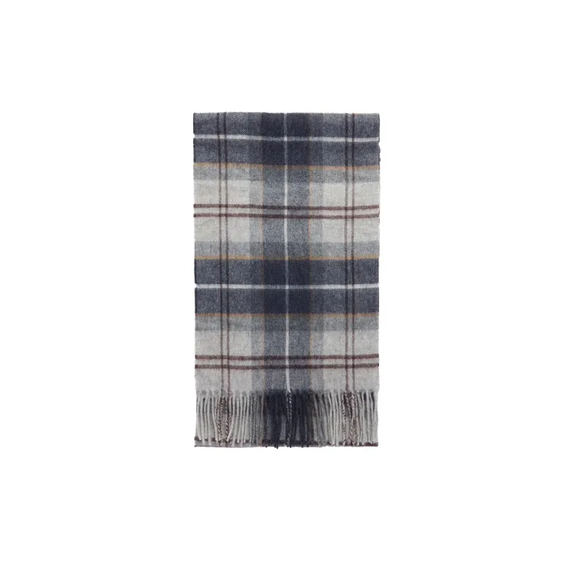 Barbour Wool Cashmere Tartan Scarf - Grey Midnight Tartan sold by Stomping Ground