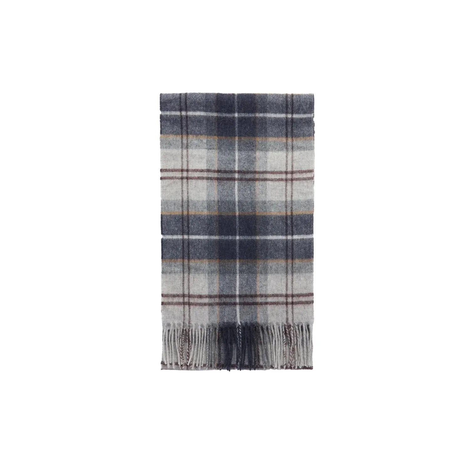 Barbour Wool Cashmere Tartan Scarf - Grey Midnight Tartan sold by Stomping Ground