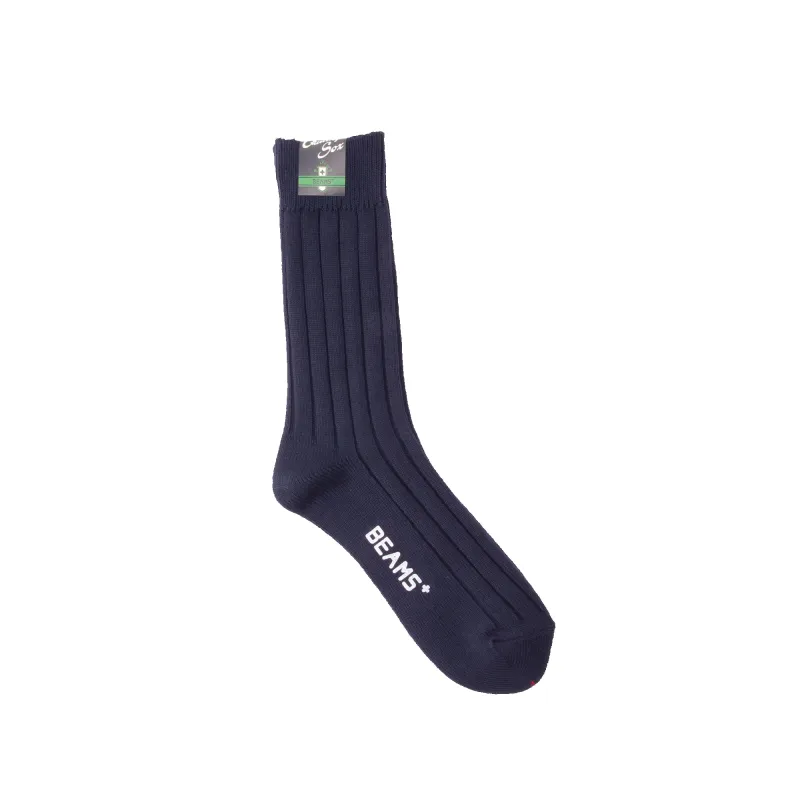 Solid Rib Sock - Navy made by BEAMS PLUS