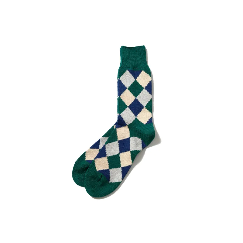 Diamond Socks - Green made by BEAMS PLUS