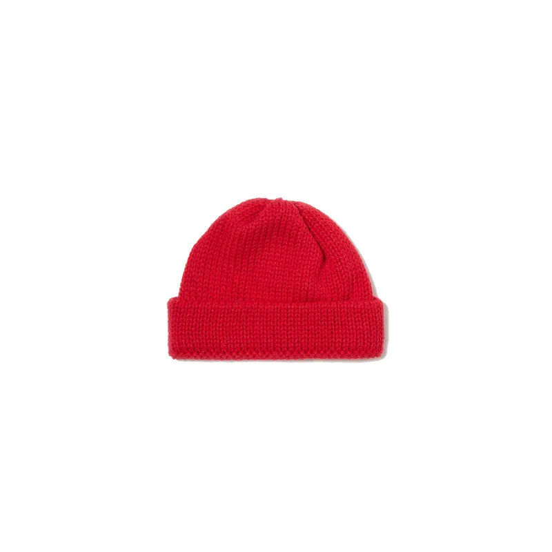 Short Watch Cap - Red British Wool sold by Stomping Ground