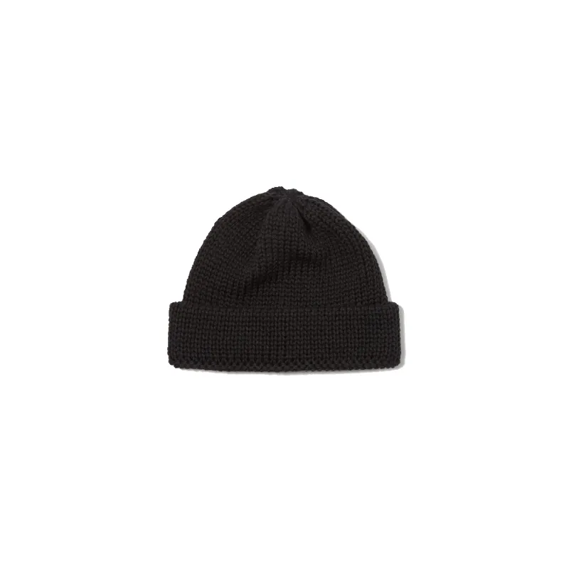 Short Watch Cap - Black British Wool sold by Stomping Ground