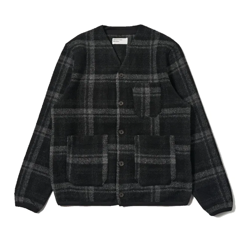 Cardigan Moh Check Fleece - Grey sold by Stomping Ground