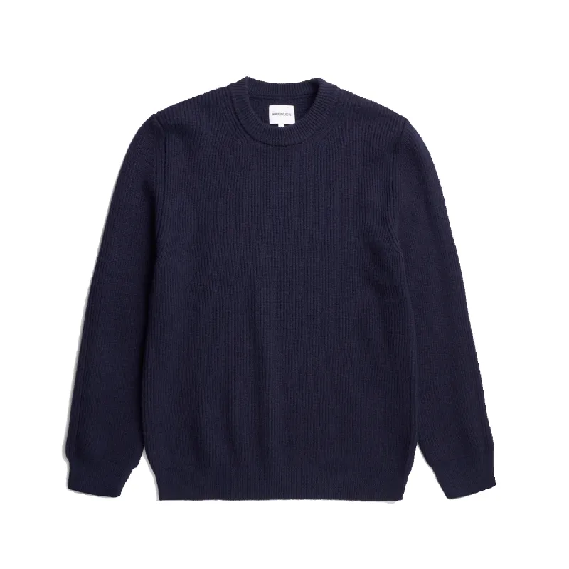 Henning Cotton Wool Rib Sweater - Dark Navy sold by Stomping Ground