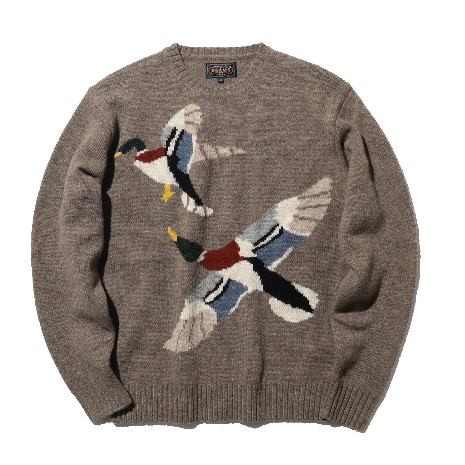 Intarsia Crewneck Duck - Beige sold by Stomping Ground