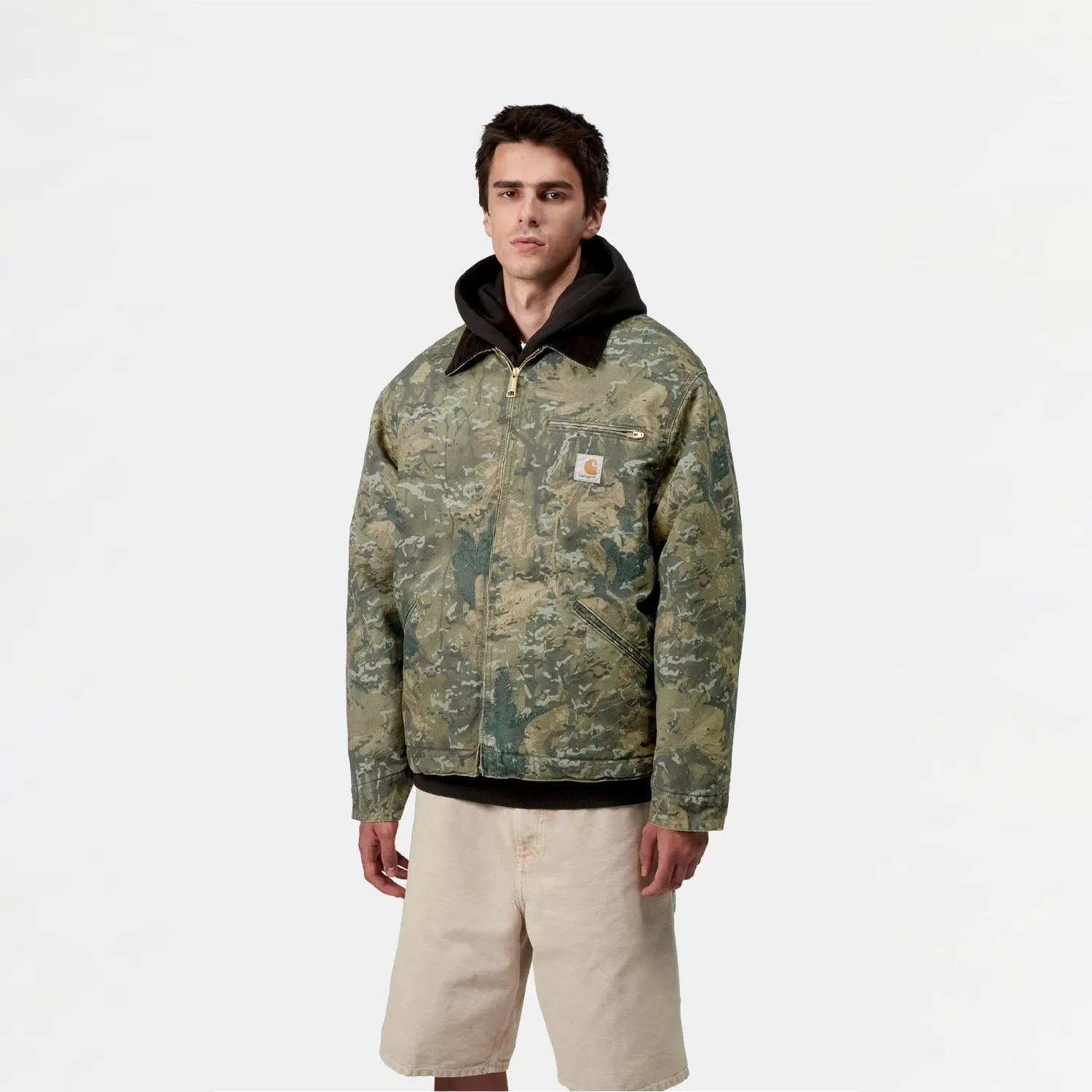 OG Detroit Jacket (Winter) - Green / Black Camo Combi (Stone Washed) sold by Stomping Ground product image thumbnail 3