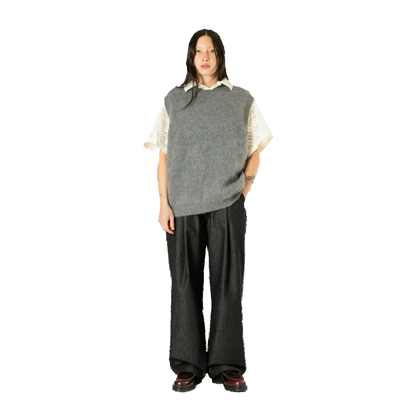 Alpaca Knit Vest - Grey sold by Stomping Ground
