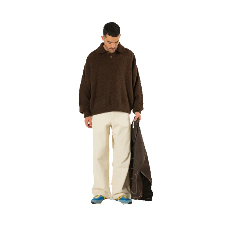 Alpaca Polo Sweater - Brown sold by Stomping Ground