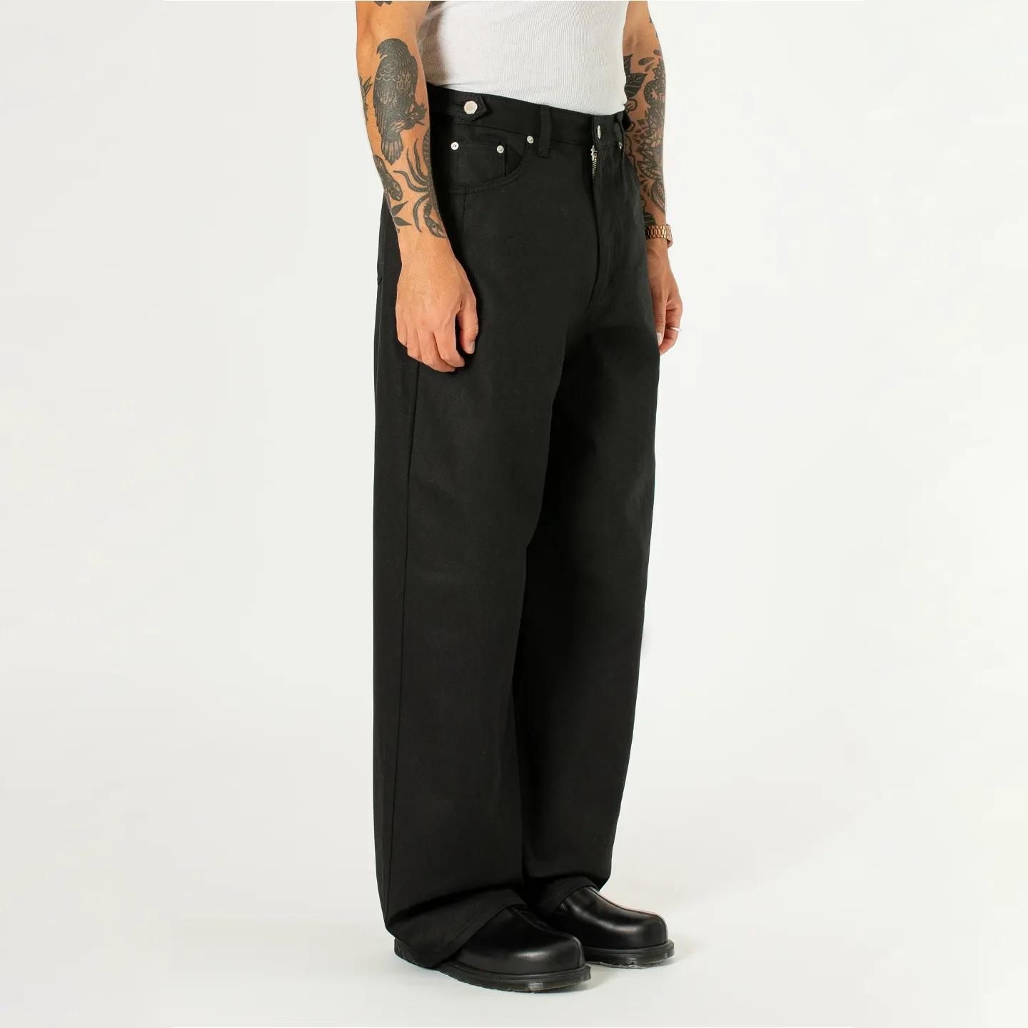 Side-button Denim Jeans - Black Denim sold by Stomping Ground product image thumbnail 2