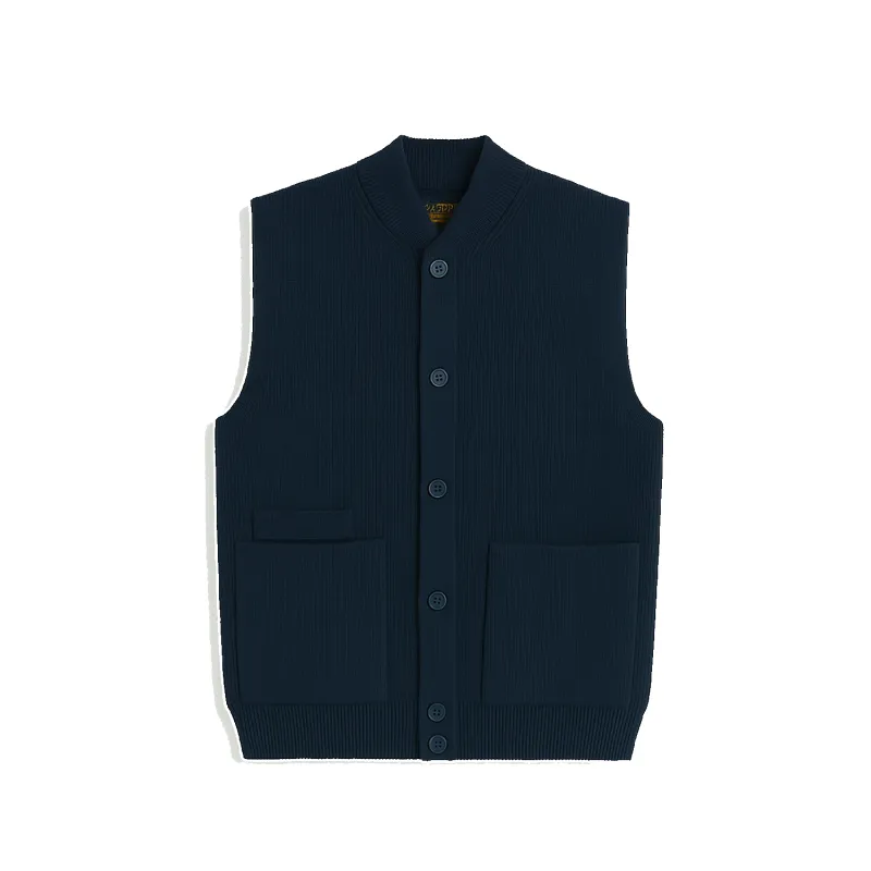 Gali Sleeveless Cardigan - Navy sold by Stomping Ground