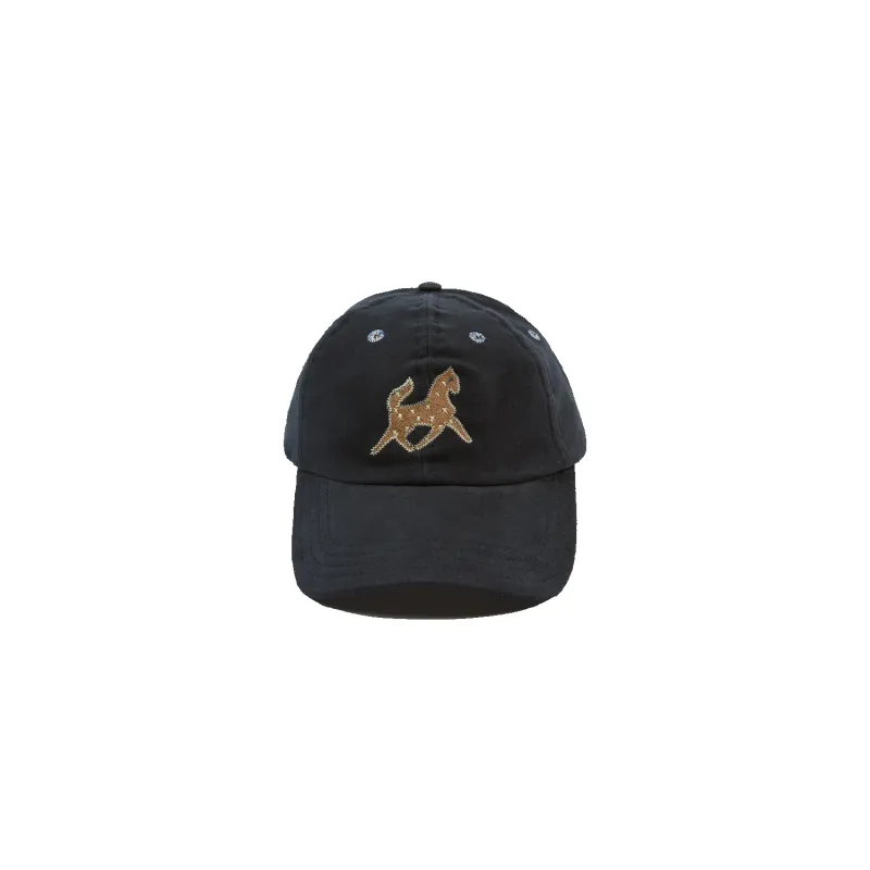 Horse Applique Moleskin Baseball Cap - Navy sold by Stomping Ground