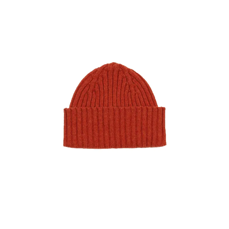 Lambswool Ribbed Knit Beanie - Ember sold by Stomping Ground