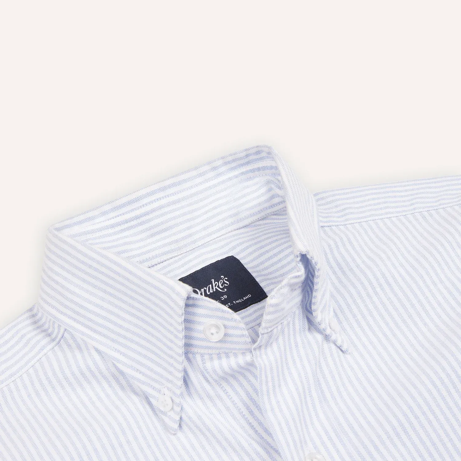 Ticking Stripe Button Down Oxford Shirt - Light Blue sold by Stomping Ground product image thumbnail 2
