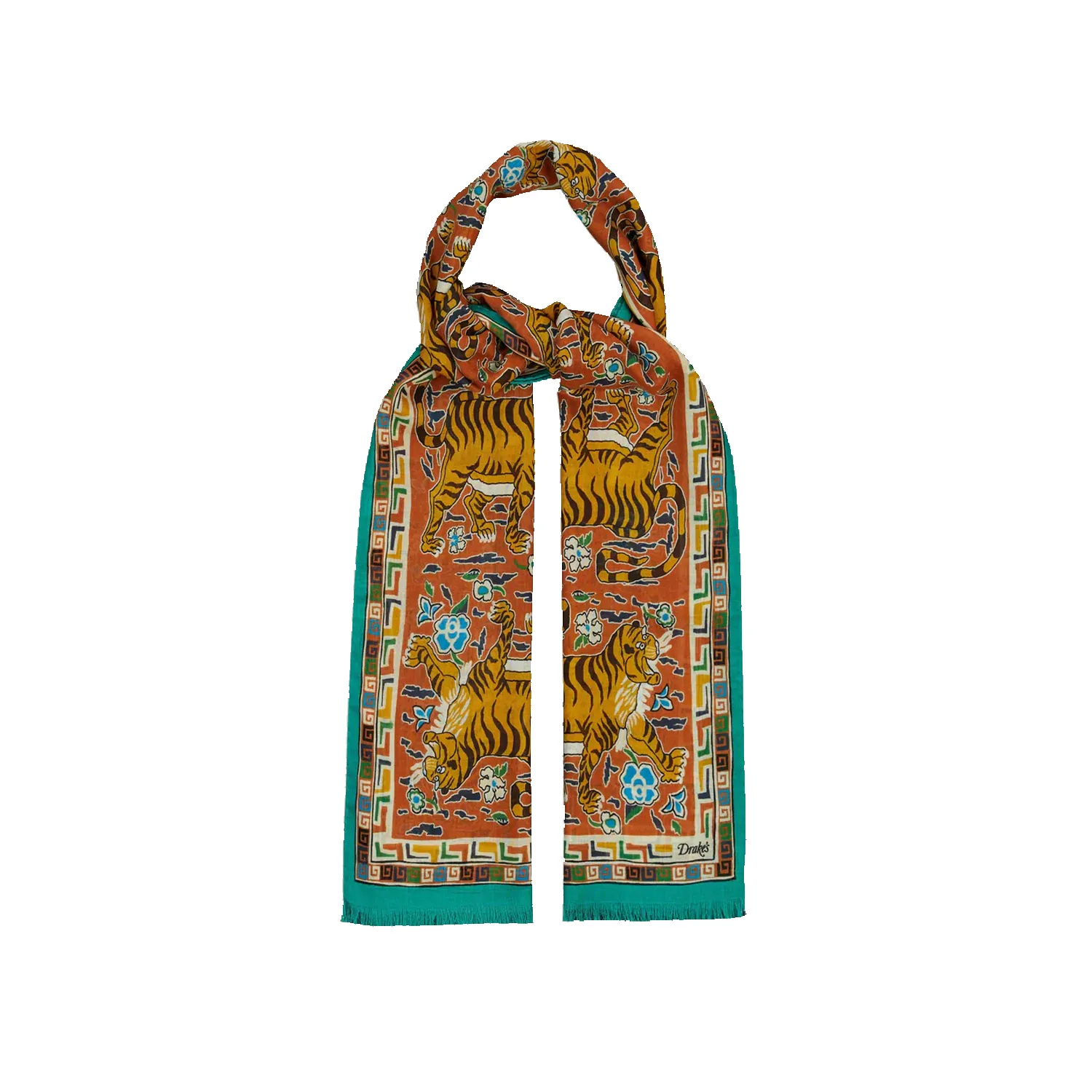 Archival Jumbo Tiger Printed Scarf - Orange sold by Stomping Ground