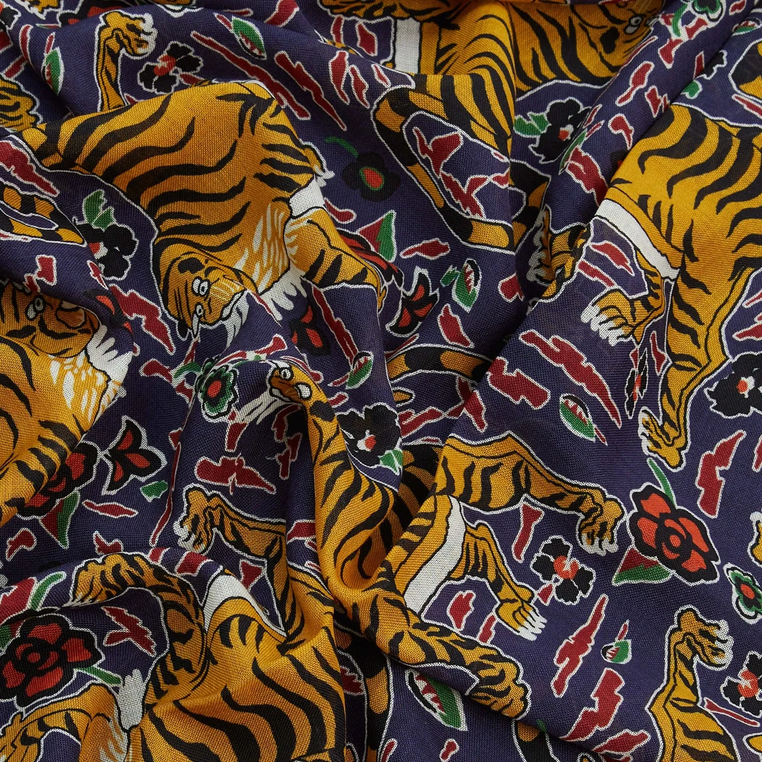 Archival Jumbo Tiger Printed Scarf - Navy sold by Stomping Ground product image thumbnail 3