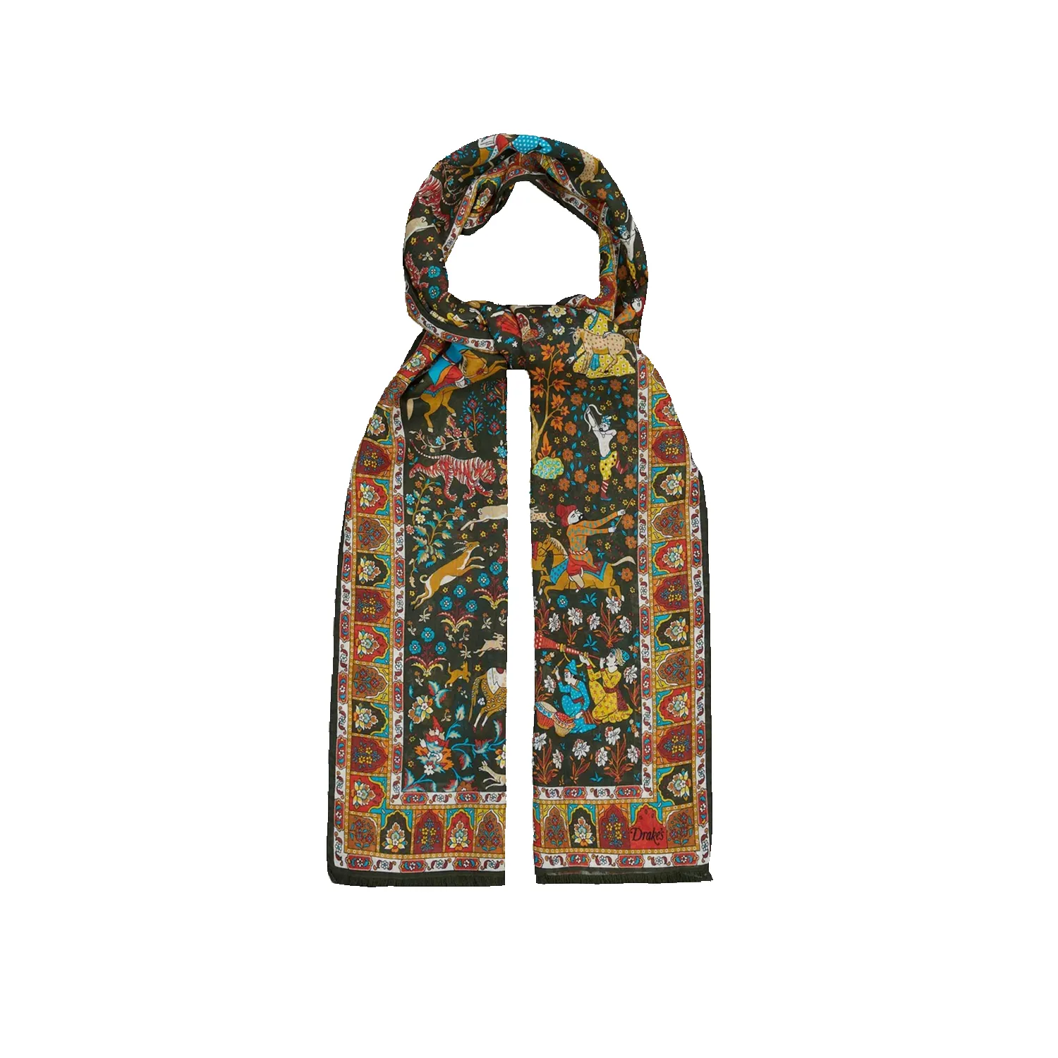 Mogul Garden Printed Scarf - Dark Green sold by Stomping Ground