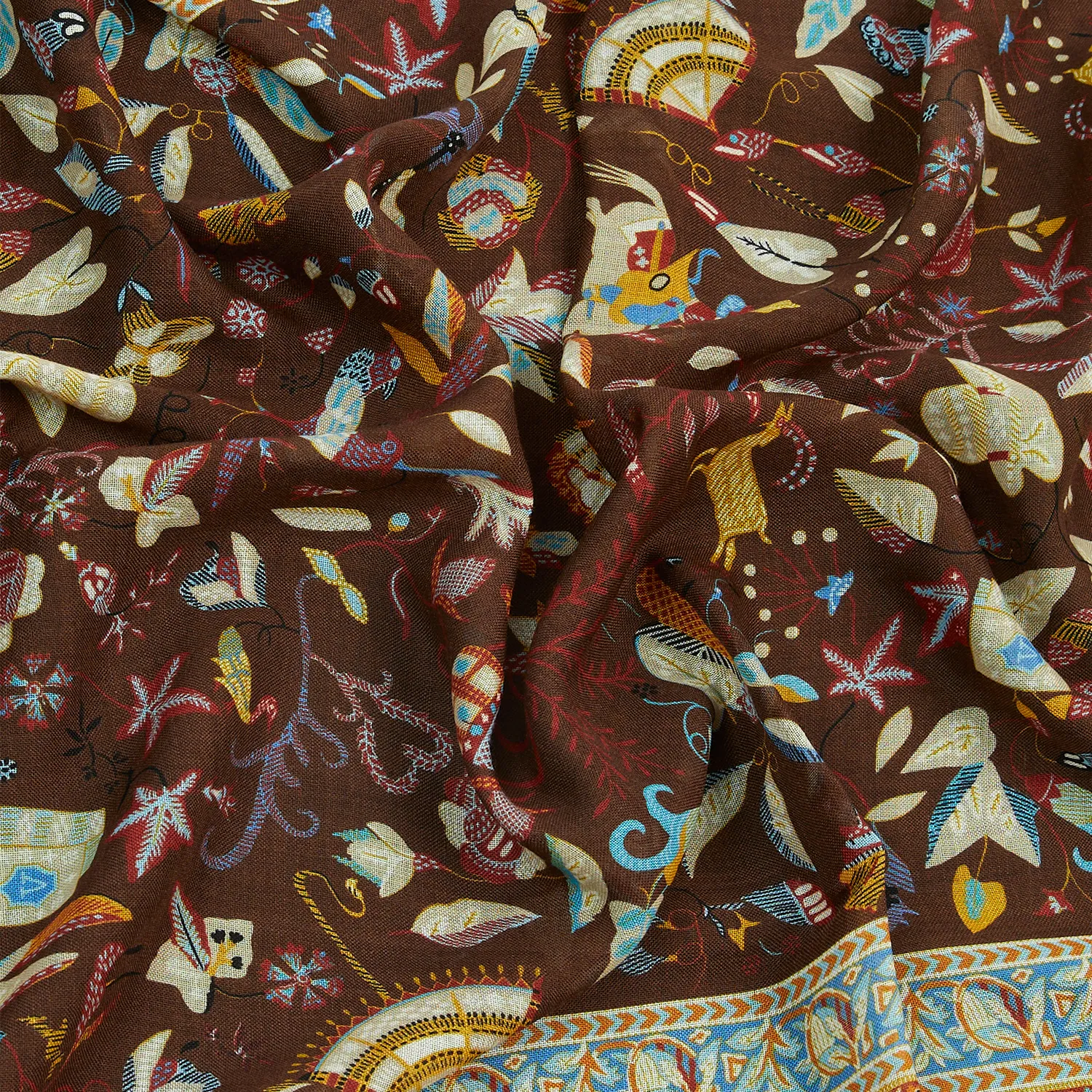 Classic Moghul Printed Scarf - Brown / Beige sold by Stomping Ground product image thumbnail 3