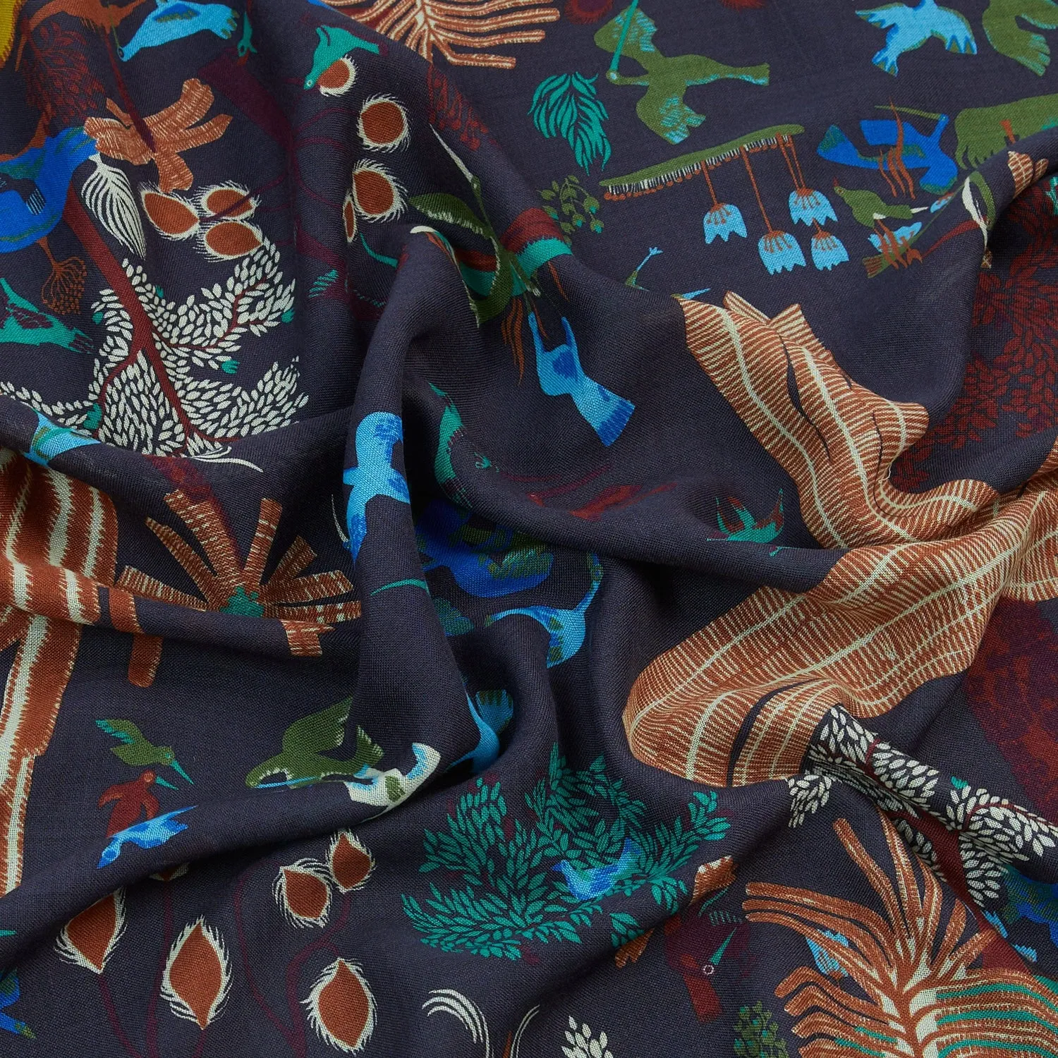 Palms And Birds Bandana - Navy / Yellow sold by Stomping Ground product image thumbnail 2